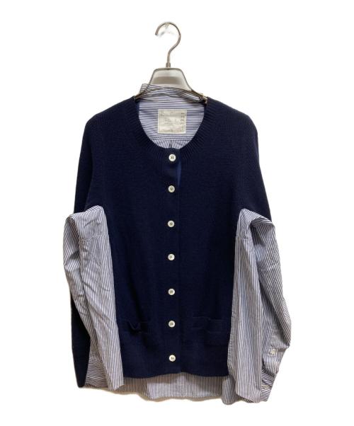 sacai（サカイ）sacai (サカイ) シャツドッキングカーディガン ネイビー サイズ:2の古着・服飾アイテム