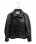AVIREX（アヴィレックス）の古着「カウレザー トラッカー ジャケット」｜ブラック