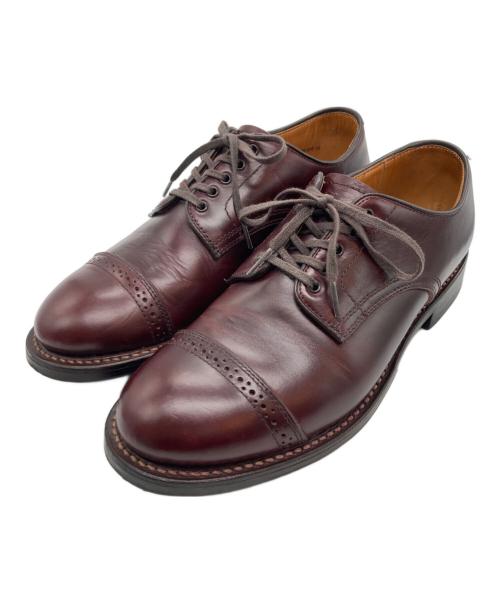 WHEEL ROBE（ウィールローブ）WHEEL ROBE (ウィールローブ) PUNCHED CAP DERBY バーガンディー サイズ:6Dの古着・服飾アイテム