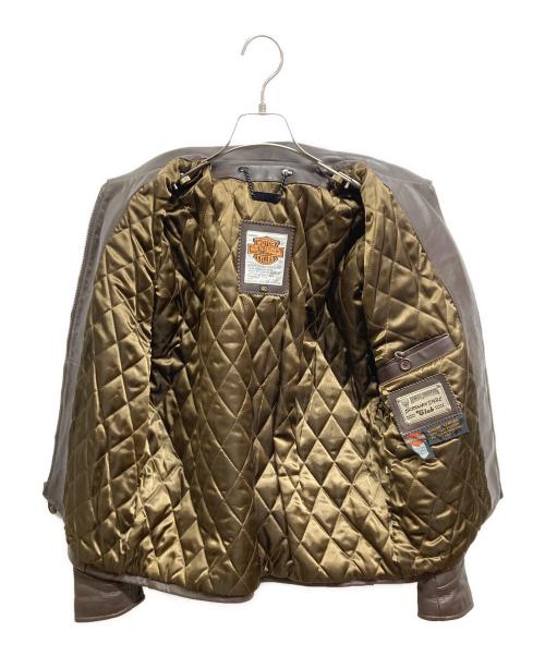 HARLEY-DAVIDSON（ハーレーダビッドソン）HARLEY-DAVIDSON (ハーレーダビッドソン) レザートラッカージャケット ブラウン サイズ:40の古着・服飾アイテム