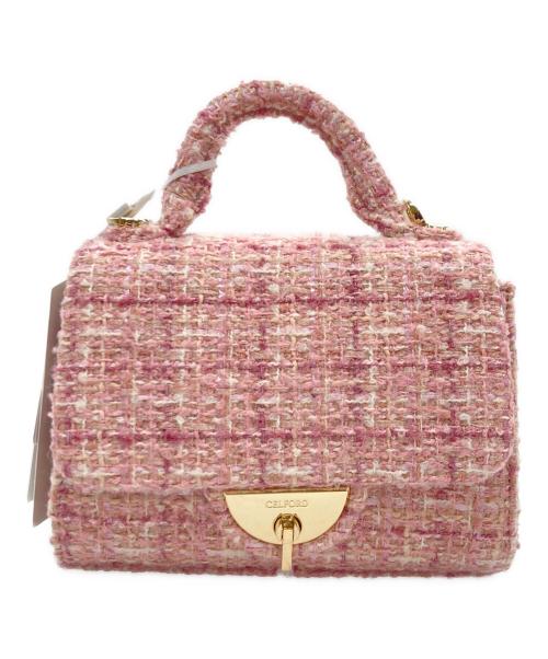 CELFORD（セルフォード）CELFORD (セルフォード) ツイードミニハンドバッグ ピンク 未使用品の古着・服飾アイテム