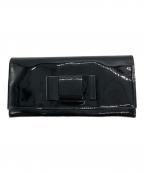 MIU MIUミュウミュウ）の古着「パテントレザーリボンデザイン長財布」｜ブラック