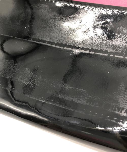 MIU MIU（ミュウミュウ）MIU MIU (ミュウミュウ) パテントレザーリボンデザイン長財布 ブラックの古着・服飾アイテム