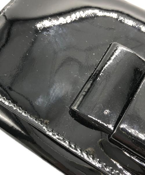 MIU MIU（ミュウミュウ）MIU MIU (ミュウミュウ) パテントレザーリボンデザイン長財布 ブラックの古着・服飾アイテム