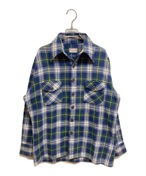 McGREGOR（マックレガー）McGREGOR (マクレガー) チェックネルシャツ ネイビー×グリーン サイズ:Lの古着・服飾アイテム