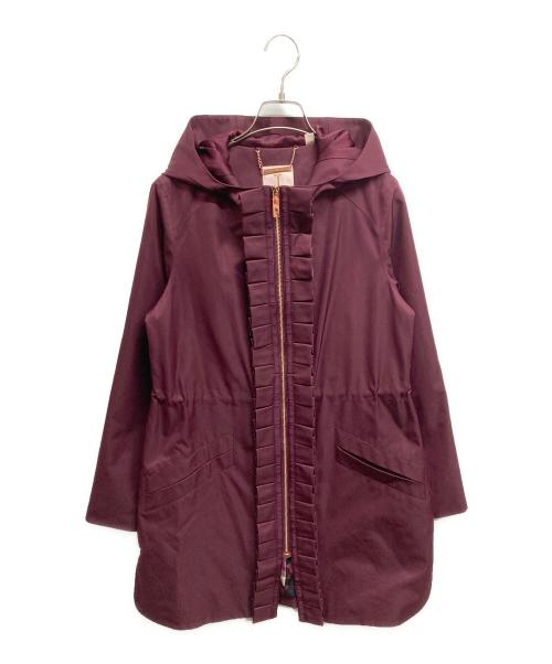 ted baker（テッドベーカー）ted baker (テッドベーカー) ナイロンフリルコート パープル サイズ:2の古着・服飾アイテム