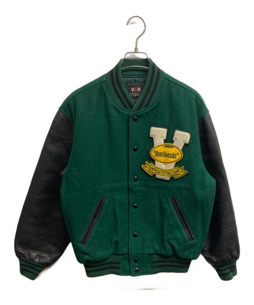 VAN（ヴァン）VAN (ヴァン) レザー切替スタジャン グリーン サイズ:Mの古着・服飾アイテム