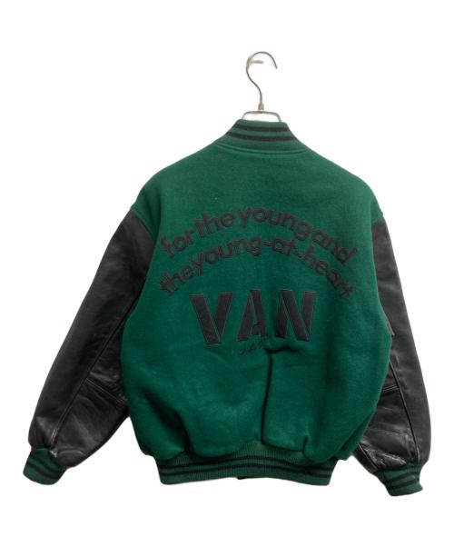 VAN（ヴァン）VAN (ヴァン) レザー切替スタジャン グリーン サイズ:Mの古着・服飾アイテム