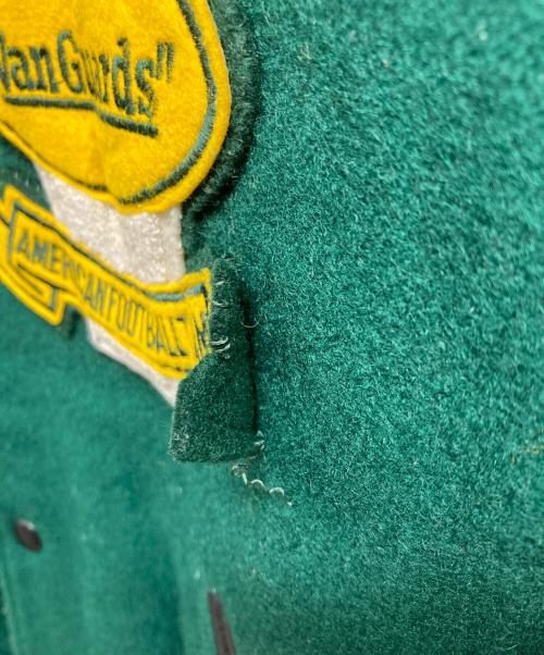 VAN（ヴァン）VAN (ヴァン) レザー切替スタジャン グリーン サイズ:Mの古着・服飾アイテム