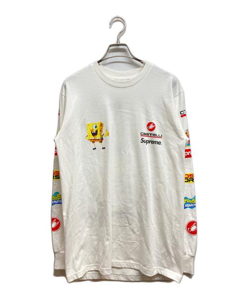 SUPREME（シュプリーム）Supreme (シュプリーム) SpongeBob Castelli Racing L/S Tee ホワイト サイズ:Sの古着・服飾アイテム