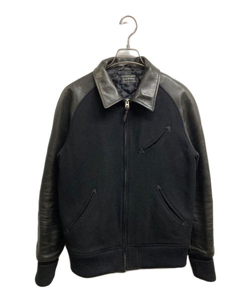 RUDE GALLERY（ルードギャラリー）RUDE GALLERY (ルードギャラリー) レザー切替ウールジャケット ブラック サイズ:4の古着・服飾アイテム