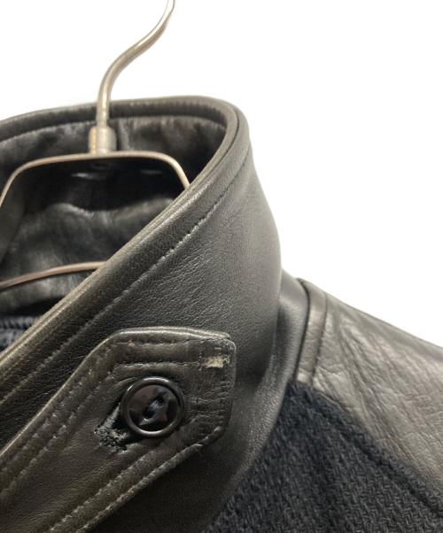 RUDE GALLERY（ルードギャラリー）RUDE GALLERY (ルードギャラリー) レザー切替ウールジャケット ブラック サイズ:4の古着・服飾アイテム