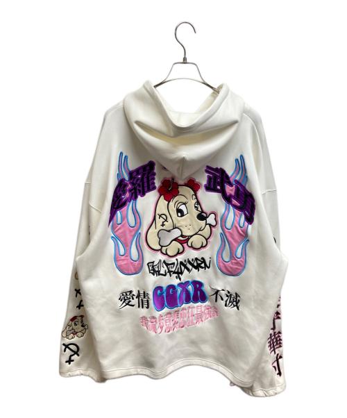 GALFY×XRN×KRY（ガルフィー×ヘレン×ケリー）GALFY×XRN×KRY (ガルフィー×ヘレン×ケリー) ジップパーカー ホワイト サイズ:FREEの古着・服飾アイテム