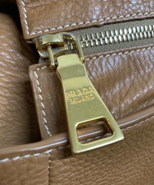 PRADA（プラダ）PRADA (プラダ) VIT.DAINO レザー トートバッグ ブラウンの古着・服飾アイテム