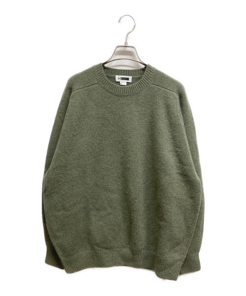 H BEAUTY&YOUTH（エイチ ビューティー&ユース）H BEAUTY&YOUTH (エイチ ビューティー&ユース) クルーネックニット グリーン サイズ:Mの古着・服飾アイテム