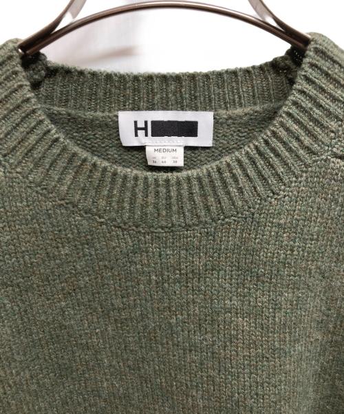 H BEAUTY&YOUTH（エイチ ビューティー&ユース）H BEAUTY&YOUTH (エイチ ビューティー&ユース) クルーネックニット グリーン サイズ:Mの古着・服飾アイテム