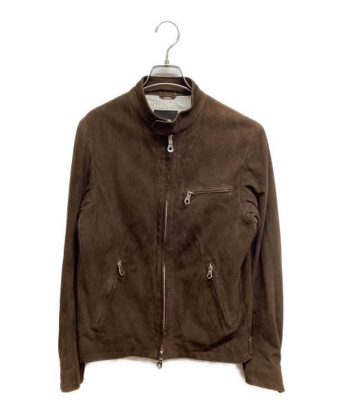 Cinquanta（チンクワンタ）Cinquanta (チンクワンタ) スエードシングルライダースジャケット ブラウン サイズ:46の古着・服飾アイテム