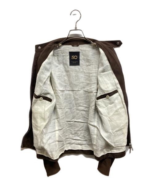 Cinquanta（チンクワンタ）Cinquanta (チンクワンタ) スエードシングルライダースジャケット ブラウン サイズ:46の古着・服飾アイテム