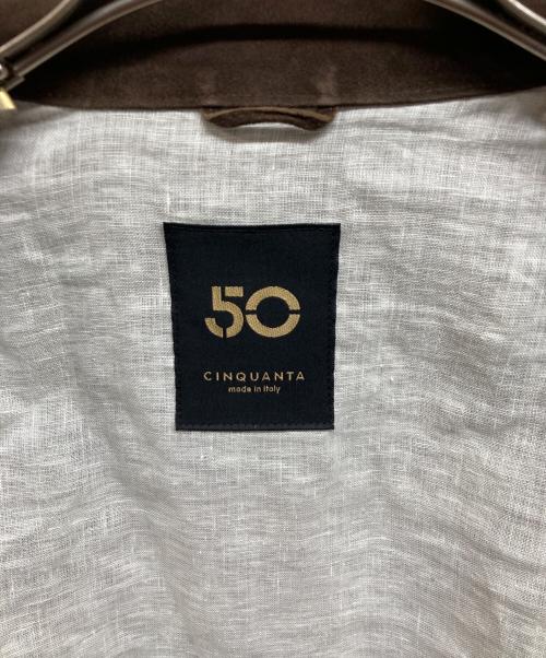 Cinquanta（チンクワンタ）Cinquanta (チンクワンタ) スエードシングルライダースジャケット ブラウン サイズ:46の古着・服飾アイテム