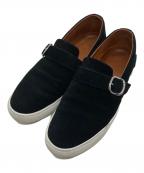 hALONアーロン）の古着「モックストラップスウェードスニーカー」｜ブラック