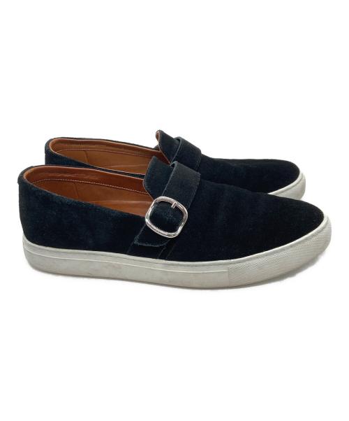 hALON（アーロン）hALON (アーロン) モックストラップスウェードスニーカー ブラック サイズ:US7.5の古着・服飾アイテム