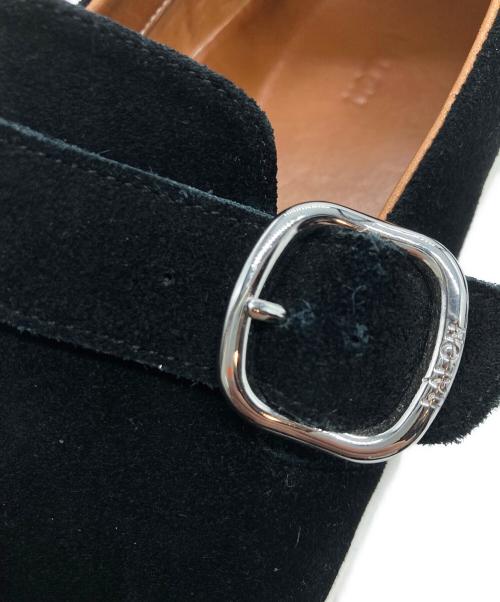 hALON（アーロン）hALON (アーロン) モックストラップスウェードスニーカー ブラック サイズ:US7.5の古着・服飾アイテム