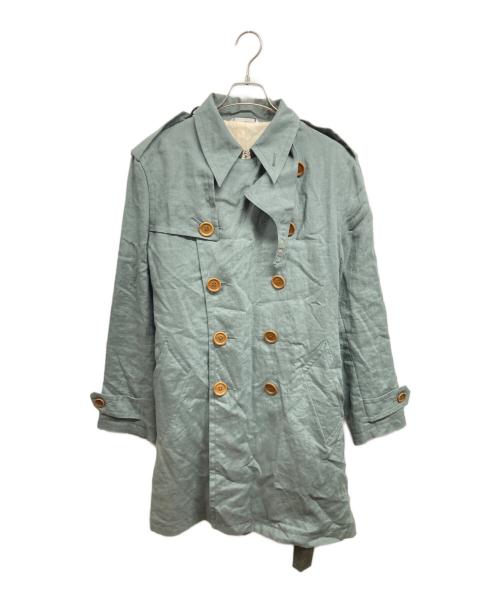 PAUL SMITH（ポールスミス）Paul Smith (ポールスミス) リネントレンチコート グリーン サイズ:Mの古着・服飾アイテム