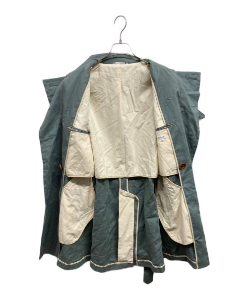 PAUL SMITH（ポールスミス）Paul Smith (ポールスミス) リネントレンチコート グリーン サイズ:Mの古着・服飾アイテム