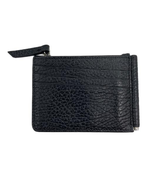 Maison Margiela（メゾンマルジェラ）Maison Margiela (メゾンマルジェラ) グレインレザー マネークリップ付き 二つ折り財布 ブラックの古着・服飾アイテム