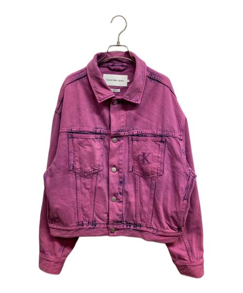 Calvin Klein Jeans（カルバンクラインジーンズ）Calvin Klein Jeans (カルバンクラインジーンズ) デニムジャケット ピンク サイズ:Mの古着・服飾アイテム