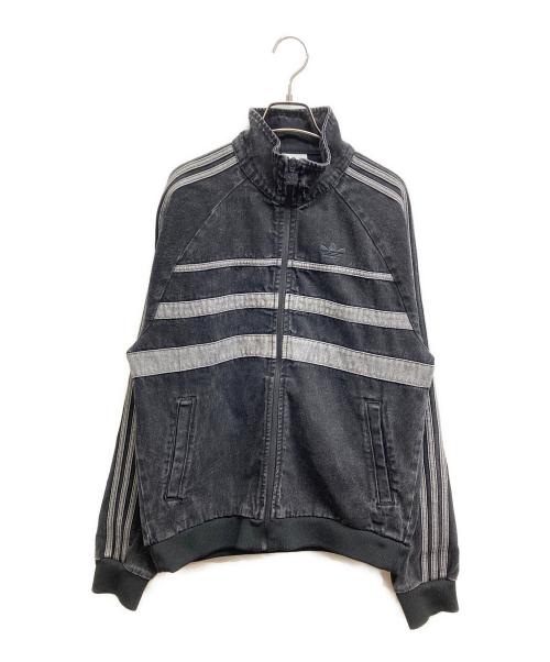 adidas（アディダス）adidas (アディダス) ファースト ブラックデニム トラックトップ ブラック サイズ:Mの古着・服飾アイテム