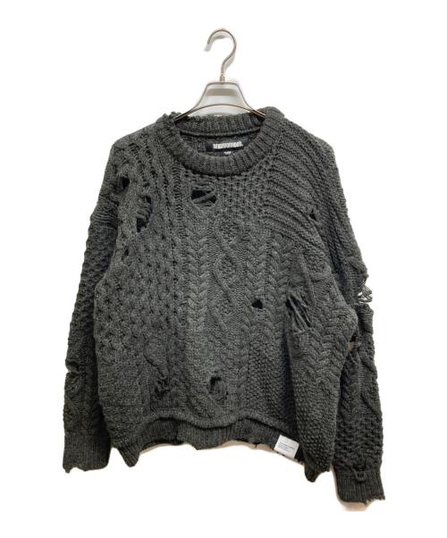 NEIGHBORHOOD（ネイバーフッド）NEIGHBORHOOD (ネイバーフッド) PATCHWORK SAVAGE SWEATER ブラック サイズ:XLの古着・服飾アイテム