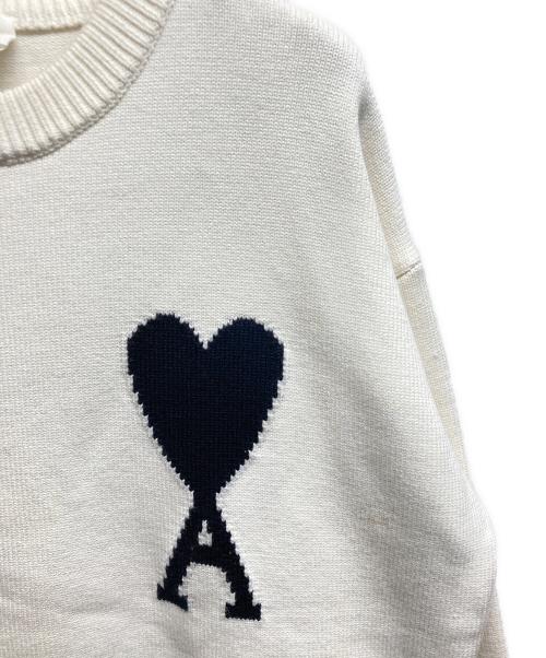 AMI PARIS（アミ パリス）AMI PARIS (アミ パリス) ami de coeur クルーネックセーター ホワイト サイズ:Lの古着・服飾アイテム