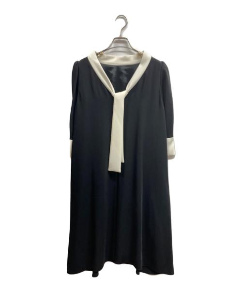 CELFORD（セルフォード）CELFORD (セルフォード) ボウタイAラインワンピース ブラック サイズ:38の古着・服飾アイテム
