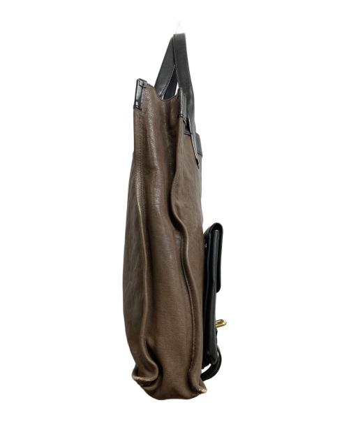 Chloe（クロエ）Chloe (クロエ) バイカラーレザートートバッグ ブラウンの古着・服飾アイテム