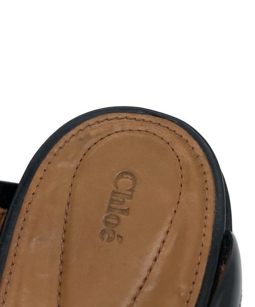 Chloe（クロエ）Chloe (クロエ) レザー レースアップ ローファー ミュール ブラック サイズ:37 1/2の古着・服飾アイテム