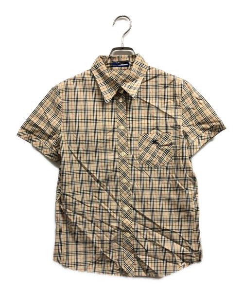 BURBERRY BLUE LABEL（バーバリー ブルー レーベル）BURBERRY BLUE LABEL (バーバリー ブルー レーベル) ノヴァチェック半袖シャツ ベージュ サイズ:38の古着・服飾アイテム