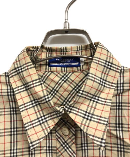 BURBERRY BLUE LABEL（バーバリー ブルー レーベル）BURBERRY BLUE LABEL (バーバリー ブルー レーベル) ノヴァチェック半袖シャツ ベージュ サイズ:38の古着・服飾アイテム