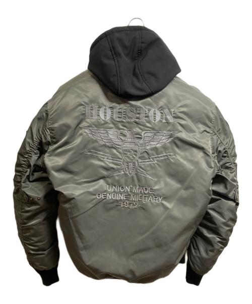 HOUSTON（ヒューストン）HOUSTON (ヒューストン) MA-1ジャケット グリーン サイズ:XXLの古着・服飾アイテム