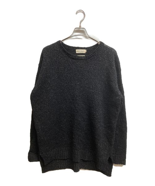 Omar Afridi（オマールアフリディ）Omar Afridi (オマールアフリディ) サイドスリットコットンニット ブラック サイズ:XLの古着・服飾アイテム