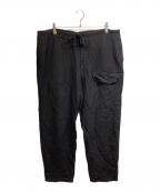 COMOLIコモリ）の古着「ヴィスコースリネン ドローストリングパンツ」｜ブラック
