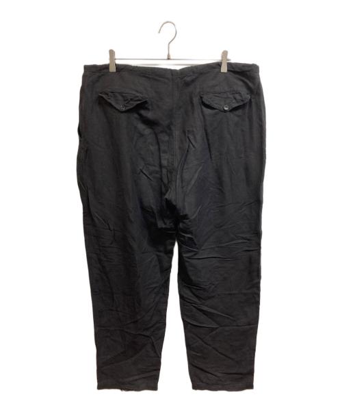 COMOLI（コモリ）COMOLI (コモリ) ヴィスコースリネン ドローストリングパンツ ブラック サイズ:3の古着・服飾アイテム