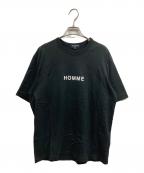 COMME des GARCONS HOMMEコムデギャルソン オム）の古着「HOMMEロゴプリントTシャツ」｜ブラック