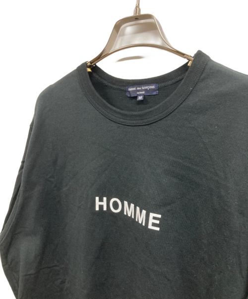 COMME des GARCONS HOMME（コムデギャルソン オム）COMME des GARCONS HOMME (コムデギャルソン オム) HOMMEロゴプリントTシャツ ブラック サイズ:Mの古着・服飾アイテム