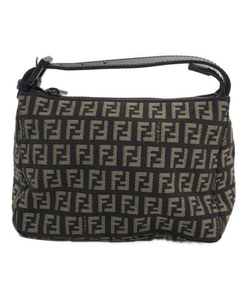 FENDI（フェンディ）FENDI (フェンディ) ズッキーノ ハンドポーチ ブラウンの古着・服飾アイテム