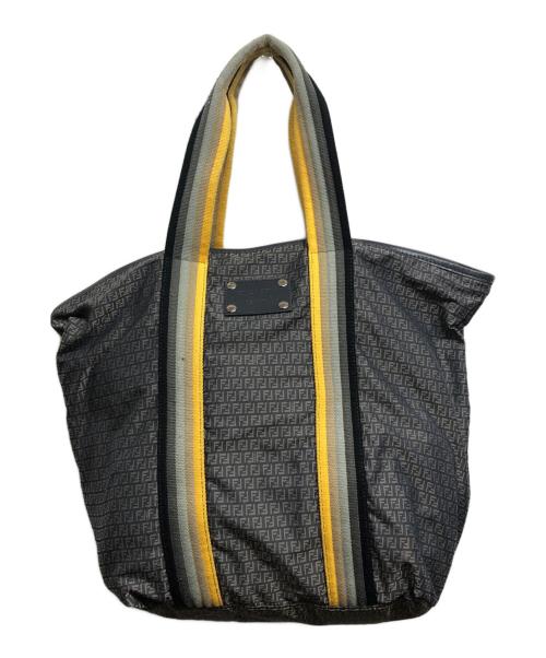 FENDI（フェンディ）FENDI (フェンディ) ズッキーノ トートバッグ グレー×イエローの古着・服飾アイテム