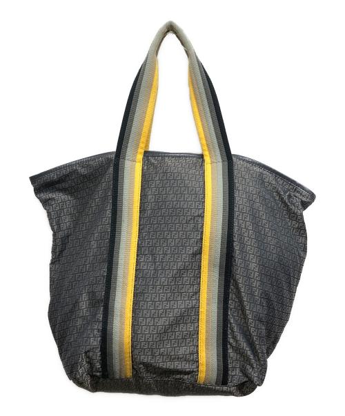 FENDI（フェンディ）FENDI (フェンディ) ズッキーノ トートバッグ グレー×イエローの古着・服飾アイテム