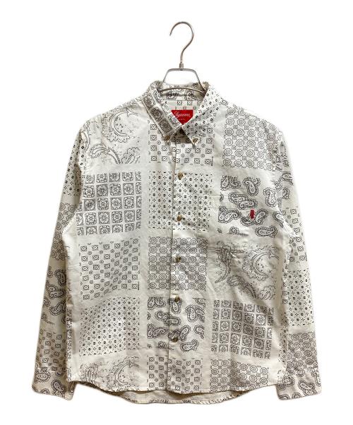 SUPREME（シュプリーム）Supreme (シュプリーム) 20SS Paisley Grid Shirt ホワイト サイズ:Mの古着・服飾アイテム