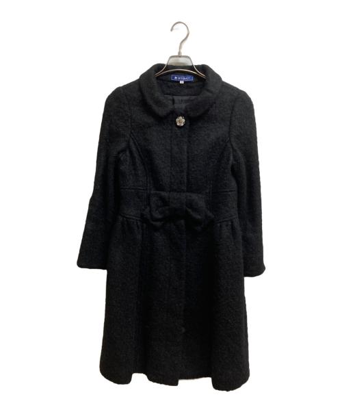 M'S GRACY（エムズグレイシー）M'S GRACY (エムズグレイシー) リボンモチーフアンゴラウールコート ブラック サイズ:38の古着・服飾アイテム