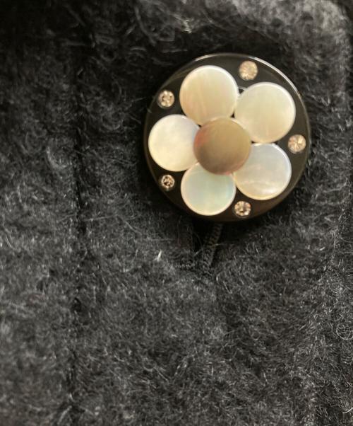 M'S GRACY（エムズグレイシー）M'S GRACY (エムズグレイシー) リボンモチーフアンゴラウールコート ブラック サイズ:38の古着・服飾アイテム